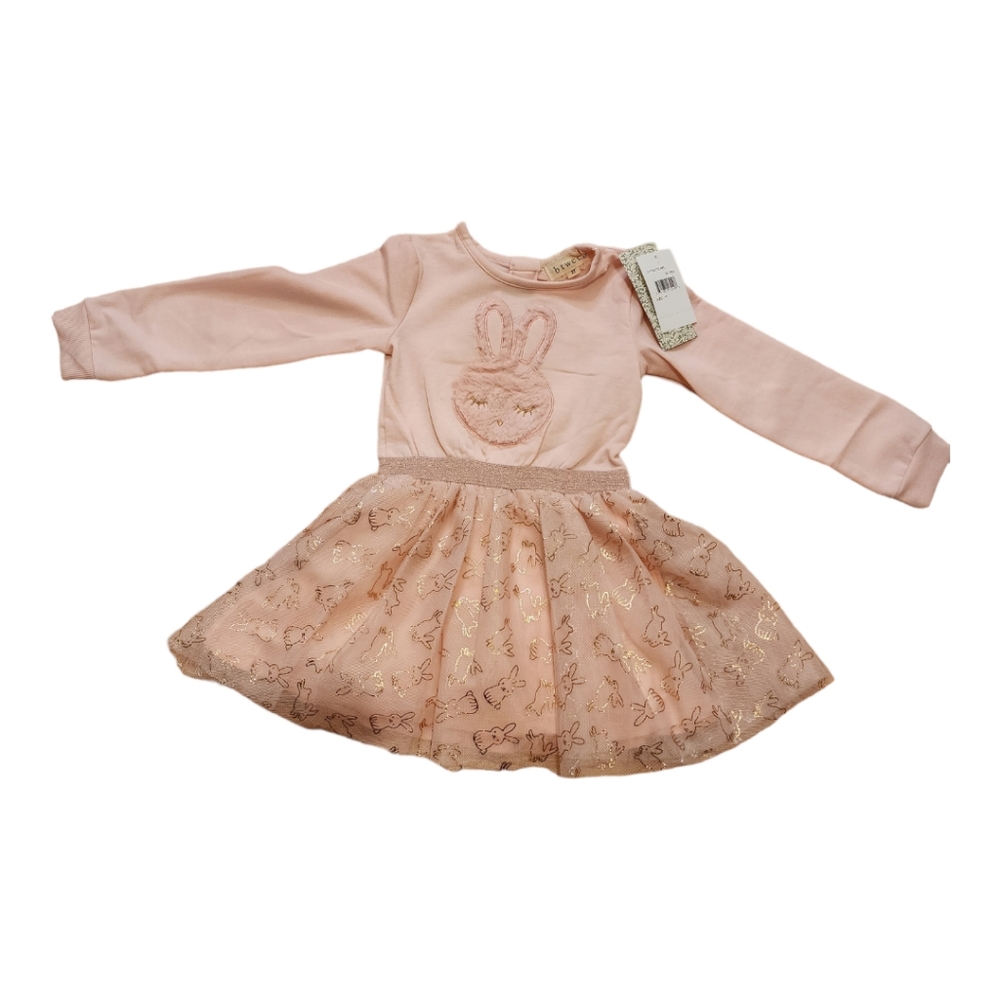 Btween Girls Blush Rose Glitter Bunny Tutu  Dress sizes 2T, 3T, 4T New